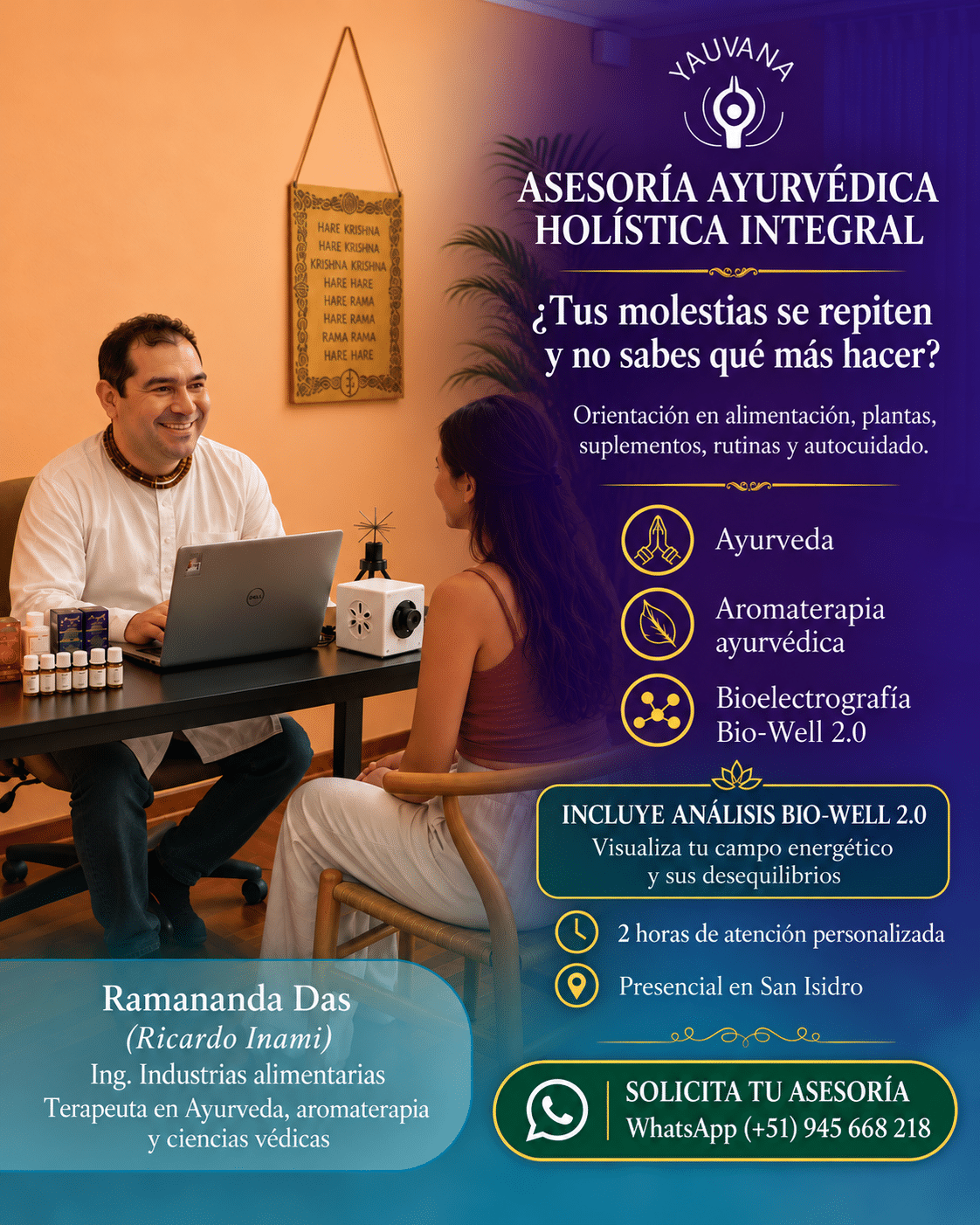 AYURVEDA AROMATERAPIA BIOELECTROGRAFÍA BIOWELL
